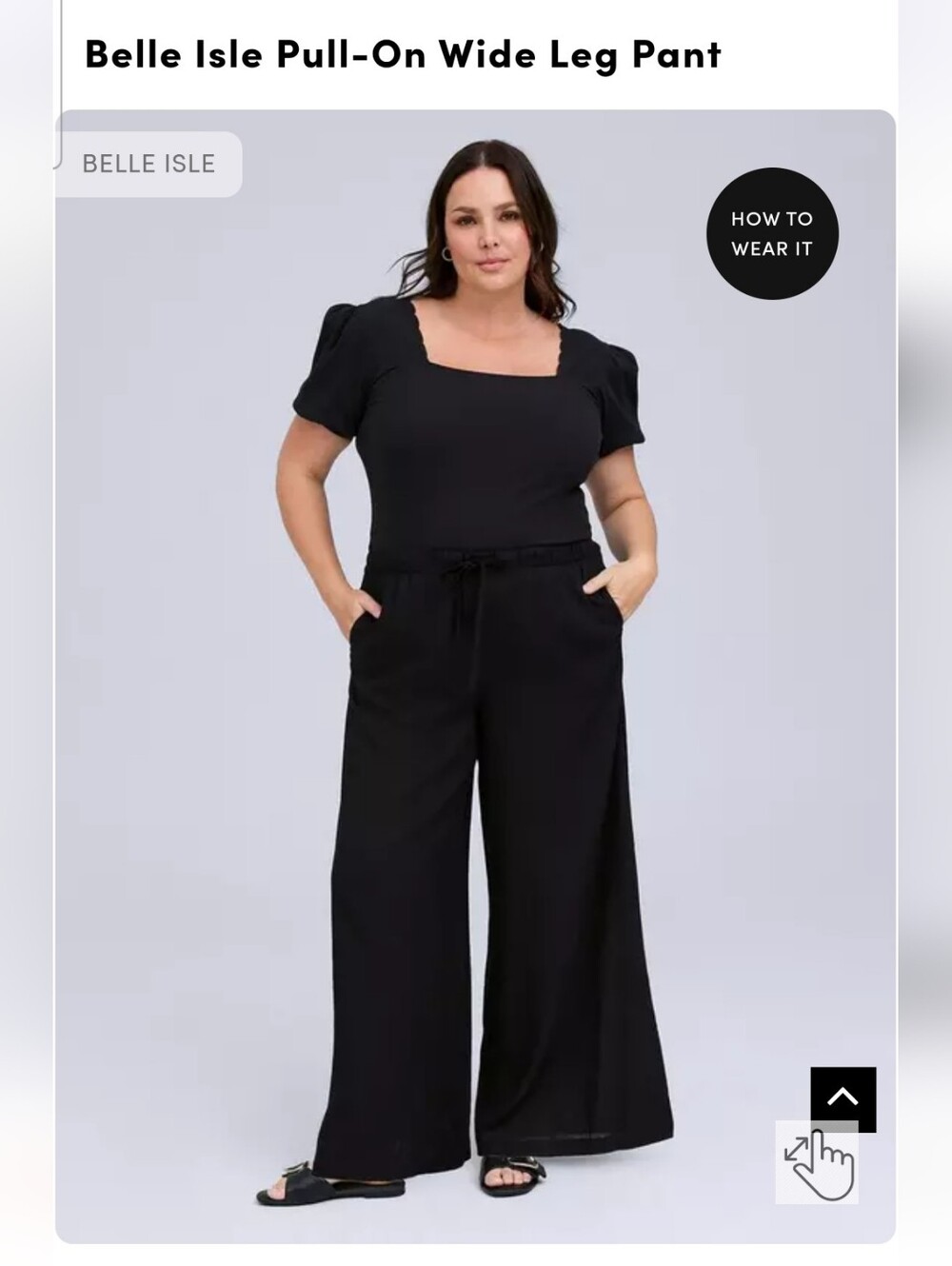 torrid Black Belle Isle Pull-On Wide Leg Pant